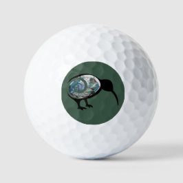 ニュージーランドKIWIバードパウアブラックグリーンファーンコル ゴルフボール