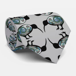 ニュージーランドKIWIバードブラックパウアパターンNZ KORU ネクタイ