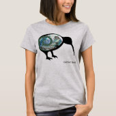 ニュージーランドKIWIブラックシャイニーパウアファーンコルトニュージーランド Tシャツ (正面)