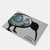 ニュージーランドKIWIブラックパウアファーンコーロウキオラニュージーランド ドアマット (アングル)