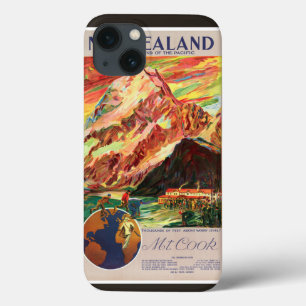 ニュージーランドMT調理師ヴィンテージ旅行ポスター iPhone 13ケース