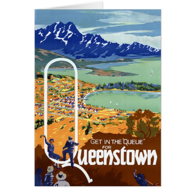 ニュージーランドQueenstownのヴィンテージ旅行ポスター (正面)
