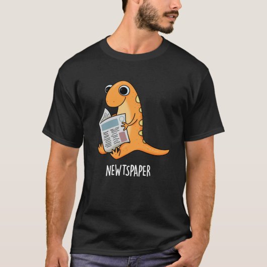ニュースおもしろいペーパーNewt Pun Dark BG Tシャツ (正面)