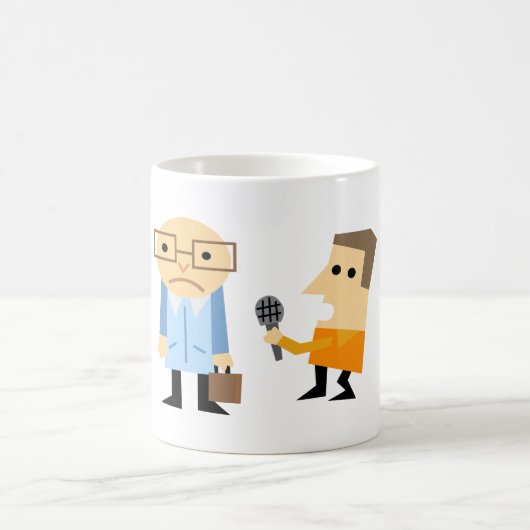 ニュースのインタビュー コーヒーマグカップ (中央)