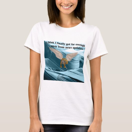 ニュースの得更新か遠くにらようやく Tシャツ (正面)