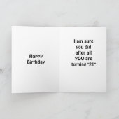 ニュースは聞いたか?あなたは21歳の誕生日を迎える カード (内部)