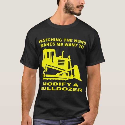 ニュースを見て私はブルドを修正したい Tシャツ (正面)