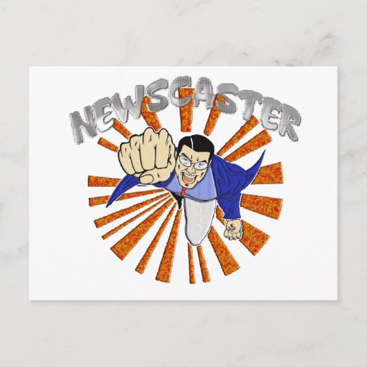 ニュースキャスタースーパーヒーロー ポストカード (正面)