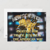 ニュースキャスター・スーパーヒーロー ポストカード (正面/裏面)