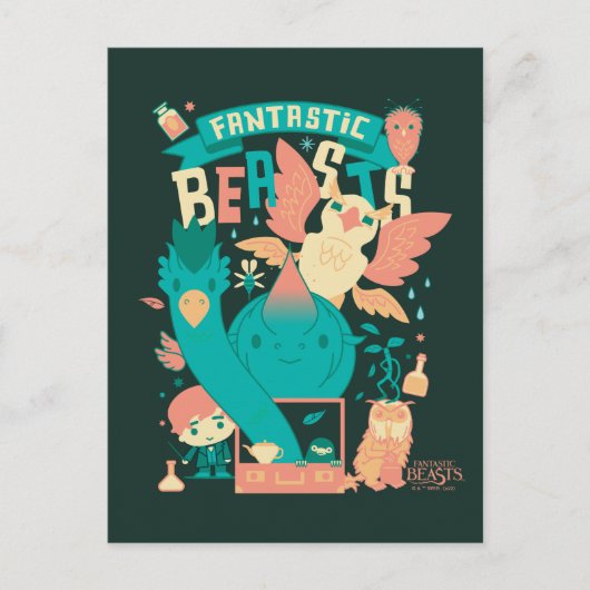 ニュースキャマンダーの漫画の幻想的な獣 ポストカード (正面)