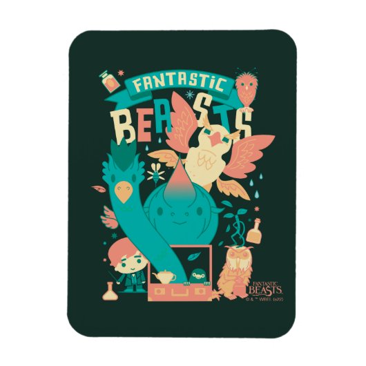 ニュースキャマンダーの漫画の幻想的な獣 マグネット (縦)