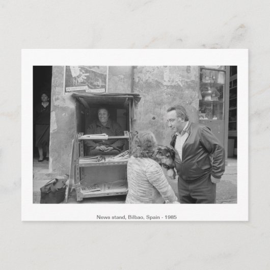 ニューススタンド，スペイン，ビルバオ， 1985. ポストカード (正面)