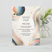 ニュースターズグラムブライトパステルグラデーショングリッター結婚ズ 招待状 (スタンド正面)