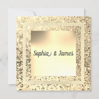 ニュースパーエレガントクル結婚式招待状金ゴールドセピア 招待状