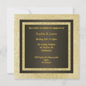 ニュースパーエレガントクル結婚式招待状金ゴールドブラック 招待状 (裏面)