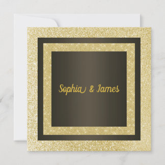 ニュースパーエレガントクル結婚式招待状金ゴールドブラック 招待状