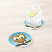 ニュースプリントの漫画フクロウ コースター (側面)