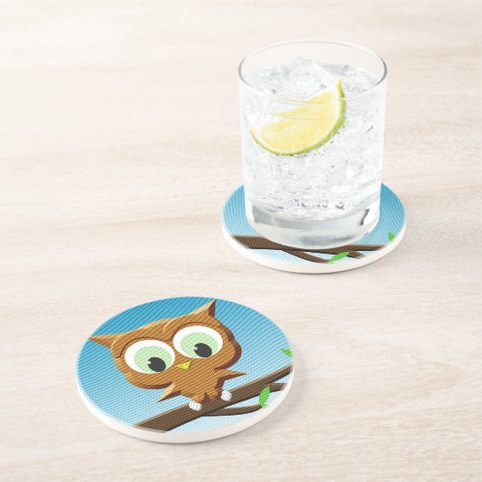 ニュースプリントの漫画フクロウ コースター (側面)