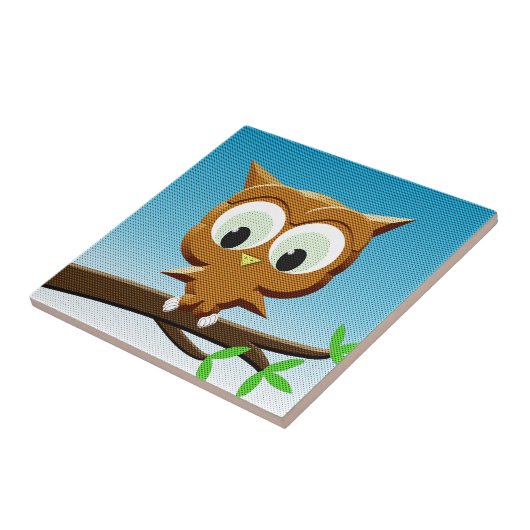 ニュースプリントの漫画フクロウ タイル (側面)