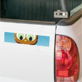 ニュースプリントの漫画フクロウ バンパーステッカー (トラック上)