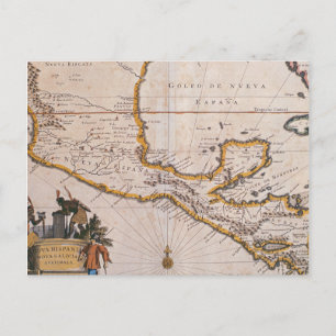 ニュースペインの地図 新ガリシア&グアテマラ, 1625 ポストカード