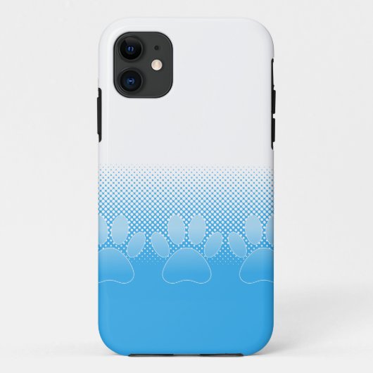 ニュースペーパー地に青と白の肉球 Case-Mate iPhoneケース (裏面)