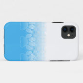 ニュースペーパー地に青と白の肉球 Case-Mate iPhoneケース (裏面(横))