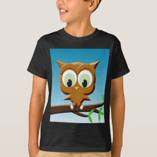 ニュースペーパー風キャラクター フクロウ Tシャツ
