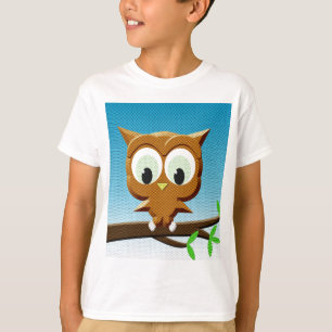ニュースペーパー風キャラクター フクロウ Tシャツ