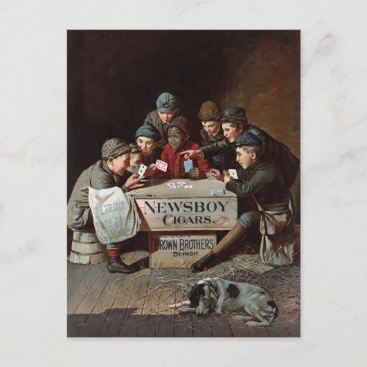 ニュースボーイの葉巻の年代物ポスターが復活 ポストカード (正面)