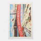 ニュースミルナビーチフロリダFLオールドトラベルスーベニア キッチンタオル (縦)