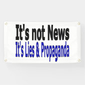 ニュースメディアリーとプロパガンダブラックとブルーの文字 横断幕 (横)