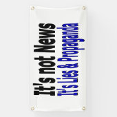 ニュースメディアリーとプロパガンダブラックとブルーの文字 横断幕 (縦)