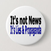 ニュースメディアリーとプロパガンダブラックとブルーの文字 缶バッジ (正面)