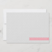 ニュースモダンピンクベビー誕生写真のお知らせ 案内状 (裏面)