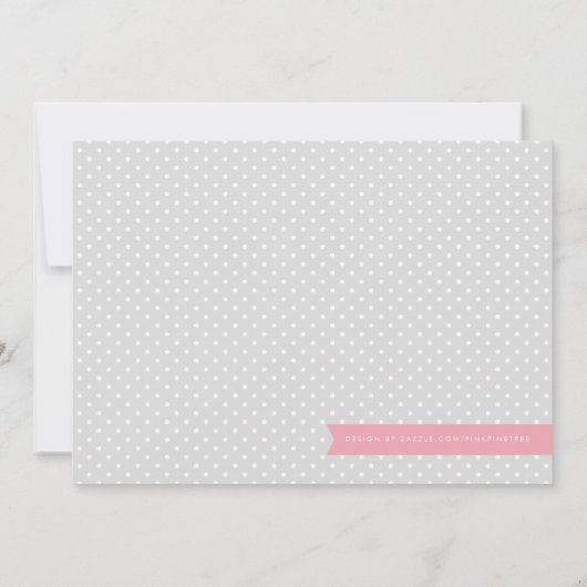 ニュースモダンピンクベビー誕生写真のお知らせ 案内状 (裏面)