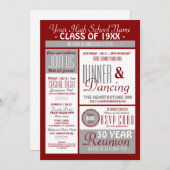 ニュースレタースタイル高校懇親会 招待状 (正面/裏面)