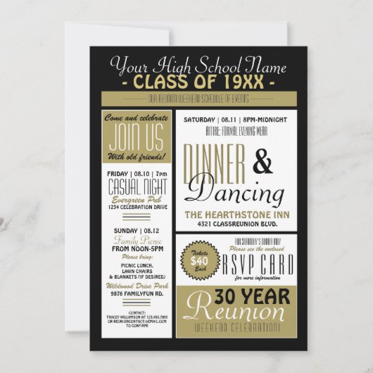 ニュースレタースタイル高校懇親会 招待状 (正面)