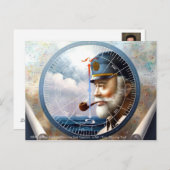 ニュース及び地図の大尉か装飾または海大尉 ポストカード (正面/裏面)