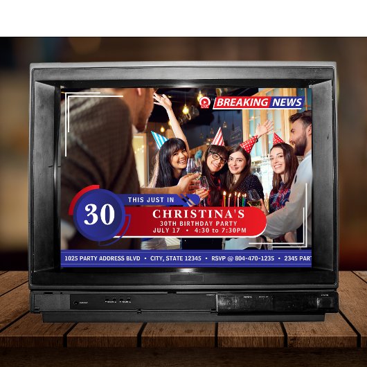 ニュース放送写真30th誕生日パーティー 招待状