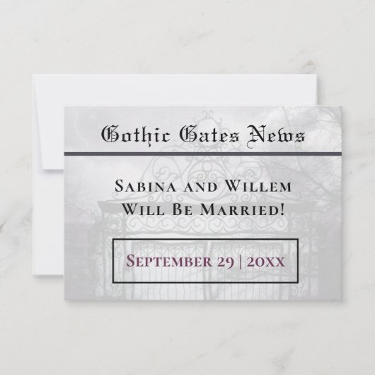 ニュース救スタイル-Our-Date写真ゴシックをテーマにしたコーディネート 招待状 (正面)