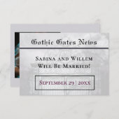 ニュース救スタイル-Our-Date写真ゴシックをテーマにしたコーディネート 招待状 (正面/裏面)