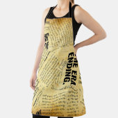 ニュース紙文字と古い紙 エプロン (インサイチュ)