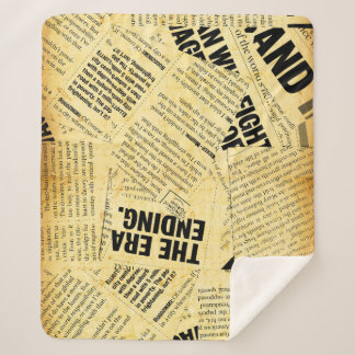 ニュース紙文字と古い紙 シェルパブランケット