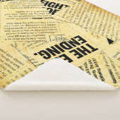 ニュース紙文字と古い紙 シェルパブランケット (3/4)