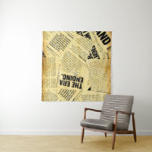 ニュース紙文字と古い紙 タペストリー (インサイチュ(横))
