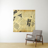 ニュース紙文字と古い紙 タペストリー (インサイチュ)