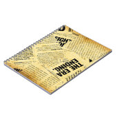 ニュース紙文字と古い紙 ノートブック (左側)