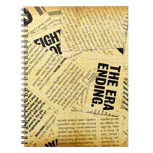 ニュース紙文字と古い紙 ノートブック (正面)