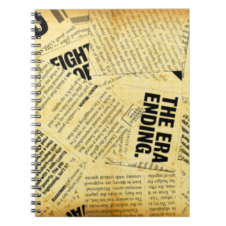 ニュース紙文字と古い紙 ノートブック